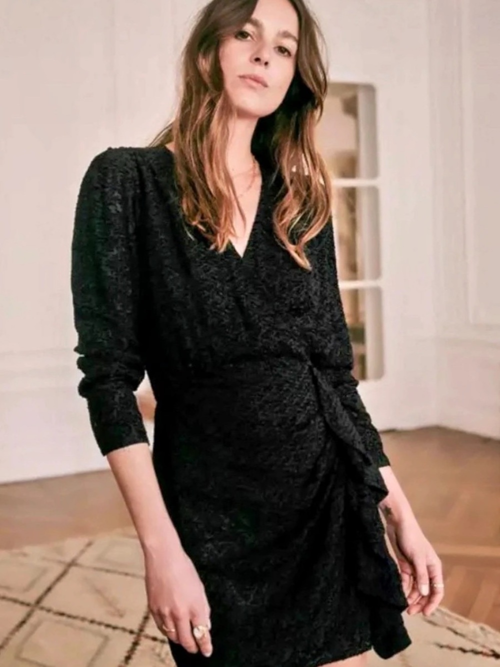 Sézane Black Zoey Dress Size 38, US 6